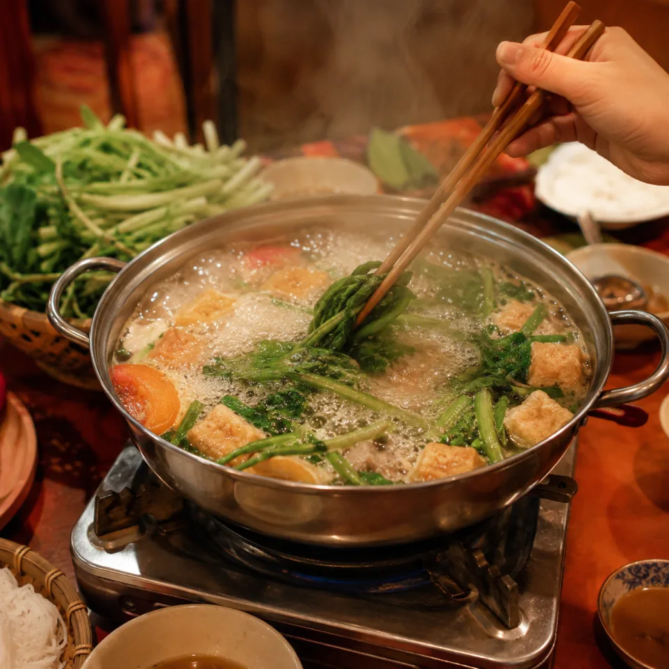 Góc ngồi buổi sáng — bàn gỗ cạnh cửa sổ, nắng nhẹ — trước